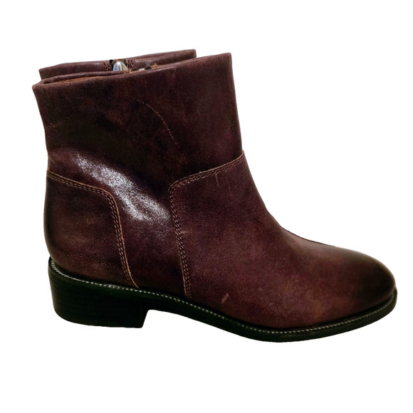 Franco Sarto Leather Benny Booties Brown 7.5 Boots - Picture 5 of 16